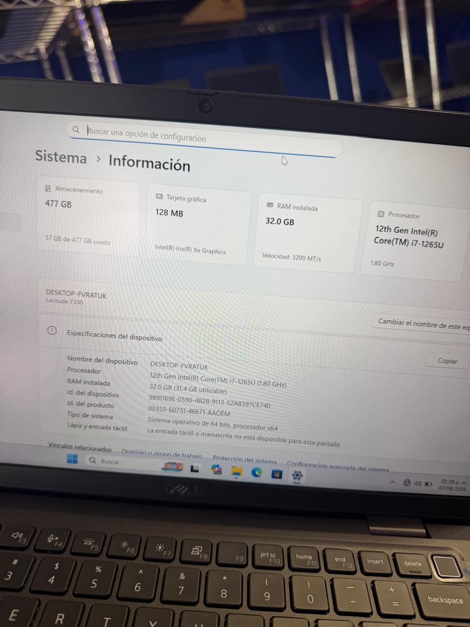 Laptop Dell Latitude 7330 intel core i7